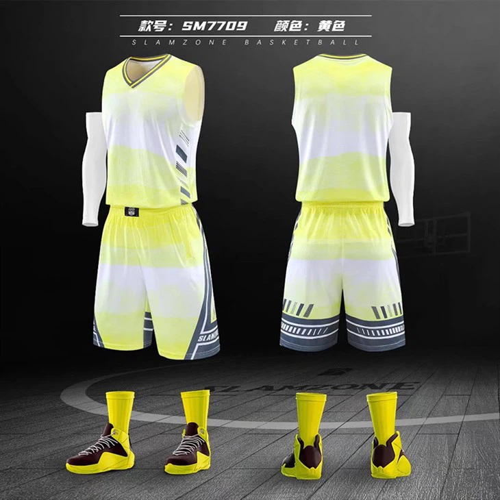 Yellow Sublimation Basketball Jersey